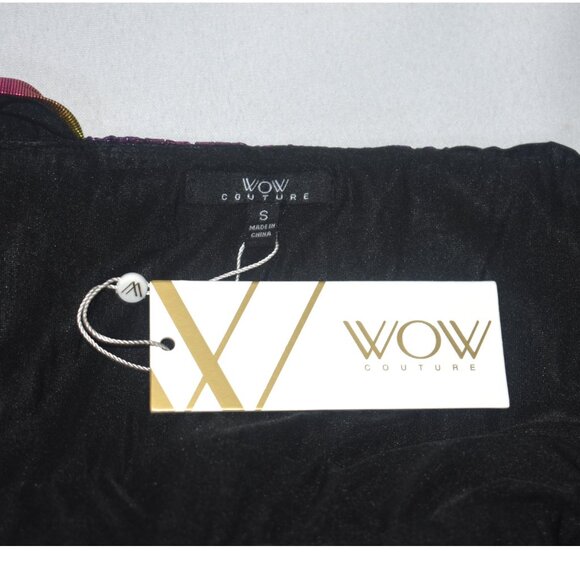 Wow Couture Metallic Rainbow Stripe Maxi Plisee Dress New S - Picture 5 of 8